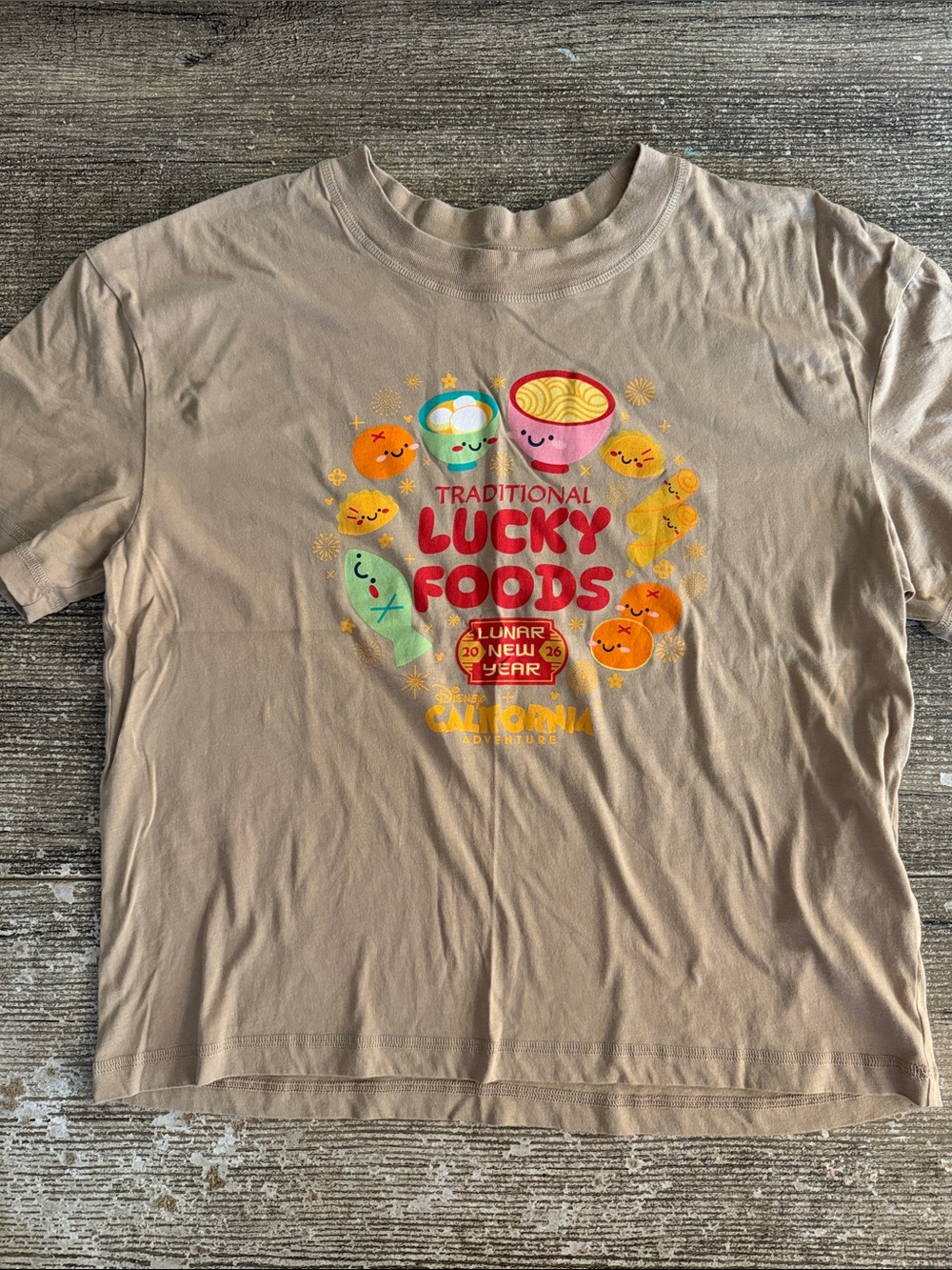 Disneyland California Adventure 2026 lunar new year lucky foods graphic t-shirt